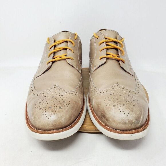 Sperry Gold Cup Oxford Shoes Mens 13 Taupe Leather Wingtip Brogue Sneaker - Picture 3 of 13